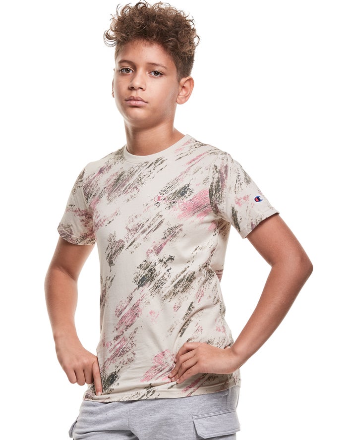 Camiseta Champion Niño - Cotton Crayon Blur Print ( Kaki/Verde ) 3850714-PB